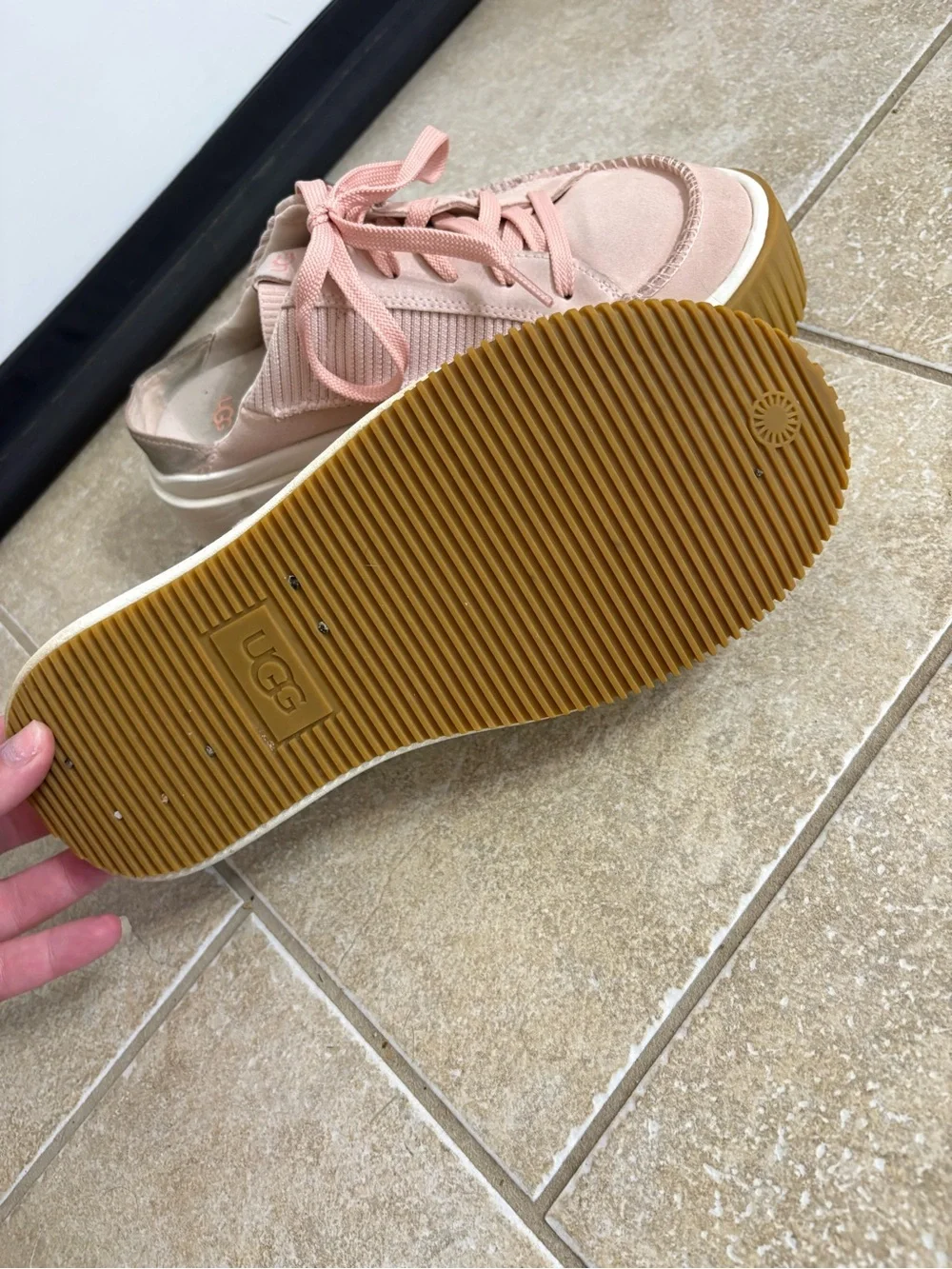 UGG Women’s Blush Pink Platform Sneakers with Gum Sole